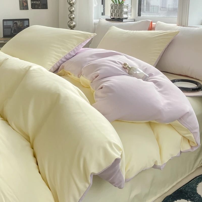 Ins Style Solid Color Duvet Cover Set Washed Cotton Bedclothes Comforter Cover Pillowcase Soft Bedding Sets Quilt Covers 220X240 Ins Style Solid Color Duvet Cover Set Washed Cotton Bedclothes Comforter Cover Pillowcase Soft Bedding Sets Quilt Covers 220X240 - Image 21