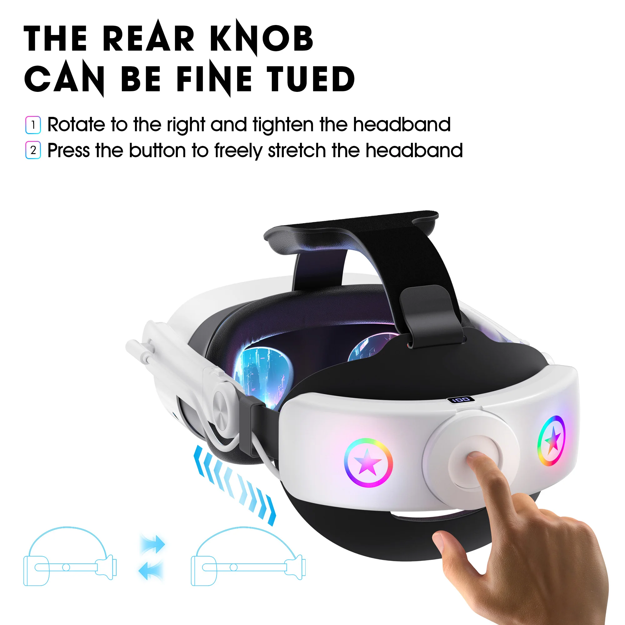 Vr Headset Akku-Riemen 10000Mah Für Meta Quest 3/3S/2 – Komfortables Kopfband Mit Ein-Klick-Entriegelung Vr Headset Akku-Riemen 10000Mah Für Meta Quest 3/3S/2 – Komfortables Kopfband Mit Ein-Klick-Entriegelung - Image 5