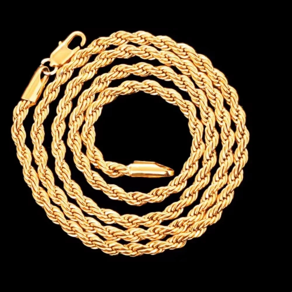 925 Silber Großhandel Edle 45-60 Cm 18 Karat Gold 4 Mm Seil Kette Halskette Für Frauen Mann Mode Hochzeit Charme Geschenk Schmuck 18-24 Zoll 925 Silber Großhandel Edle 45-60 Cm 18 Karat Gold 4 Mm Seil Kette Halskette Für Frauen Mann Mode Hochzeit Charme Geschenk Schmuck 18-24 Zoll