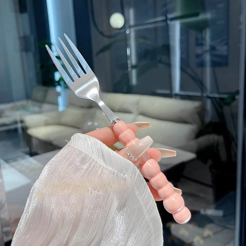 Steakgabel Aus Edelstahl Mit Perlengriff, Dessertgabel, Salatgabel, Dessert- Und Pastagabel, Küchenzubehör Und Gadgets Steakgabel Aus Edelstahl Mit Perlengriff, Dessertgabel, Salatgabel, Dessert- Und Pastagabel, Küchenzubehör Und Gadgets - Image 4