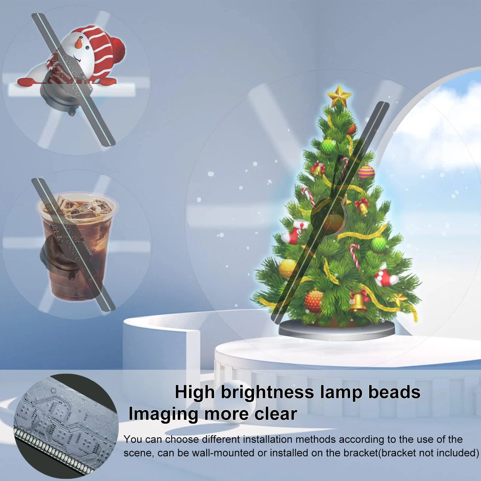 3D-Hologramm-Projektor 80 Cm Mit Wlan – Led-Werbedisplay Für Shop, Bar, Party, Geschäft, Bild- Und Videodarstellung 3D-Hologramm-Projektor 80 Cm Mit Wlan – Led-Werbedisplay Für Shop, Bar, Party, Geschäft, Bild- Und Videodarstellung - Image 6