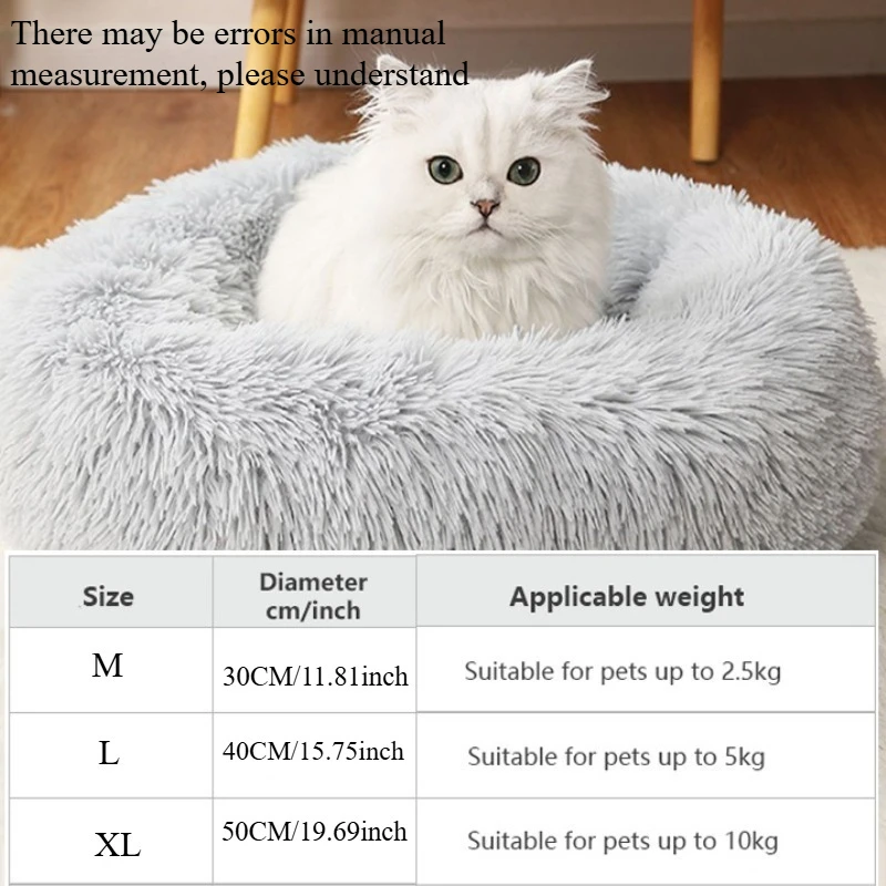 1Pc Comfortable Striped Plush Pet Bed, Suitable For Cats And Dogs,Warm,Deep Sleep Round Nest,Filling,Gray,Soft,Indoor 1Pc Comfortable Striped Plush Pet Bed, Suitable For Cats And Dogs,Warm,Deep Sleep Round Nest,Filling,Gray,Soft,Indoor - Image 5