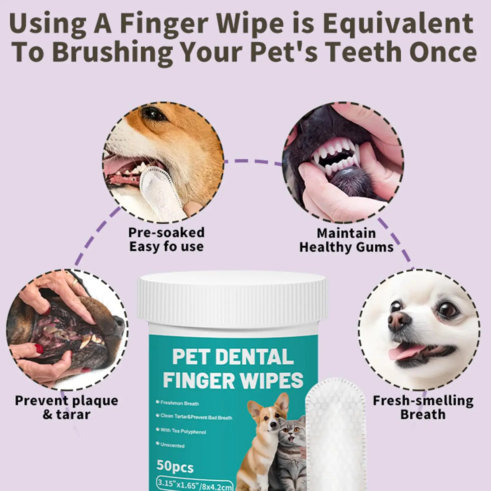 Einweg-Fingerzahnbürsten Für Haustiere, Zahnreinigungs-Fingerüberzüge, Feuchttücher Für Hunde Und Katzen, Mundpflege Einweg-Fingerzahnbürsten Für Haustiere, Zahnreinigungs-Fingerüberzüge, Feuchttücher Für Hunde Und Katzen, Mundpflege - Image 4