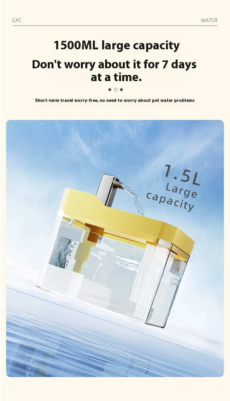 Cat Water Fountain Auto Filter Transparent Drinker Usb Anti-Dry Burning Recirculate Filtering Water Dispenser With Pump Cat Water Fountain Auto Filter Transparent Drinker Usb Anti-Dry Burning Recirculate Filtering Water Dispenser With Pump - Image 13