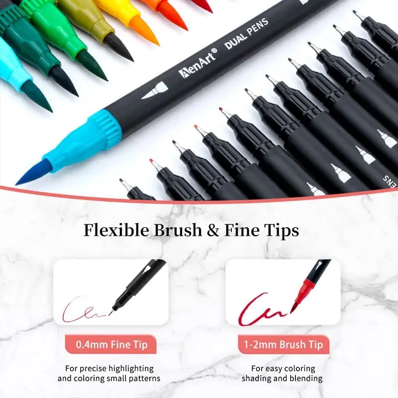 120 Farben Filzstift Zeichnen Aquarell Kunstmarker Stift Doppelseitiger Pinsel Fineliner Farbstift-Set Für Kunst Kalligraphie Malerei 120 Farben Filzstift Zeichnen Aquarell Kunstmarker Stift Doppelseitiger Pinsel Fineliner Farbstift-Set Für Kunst Kalligraphie Malerei - Image 3