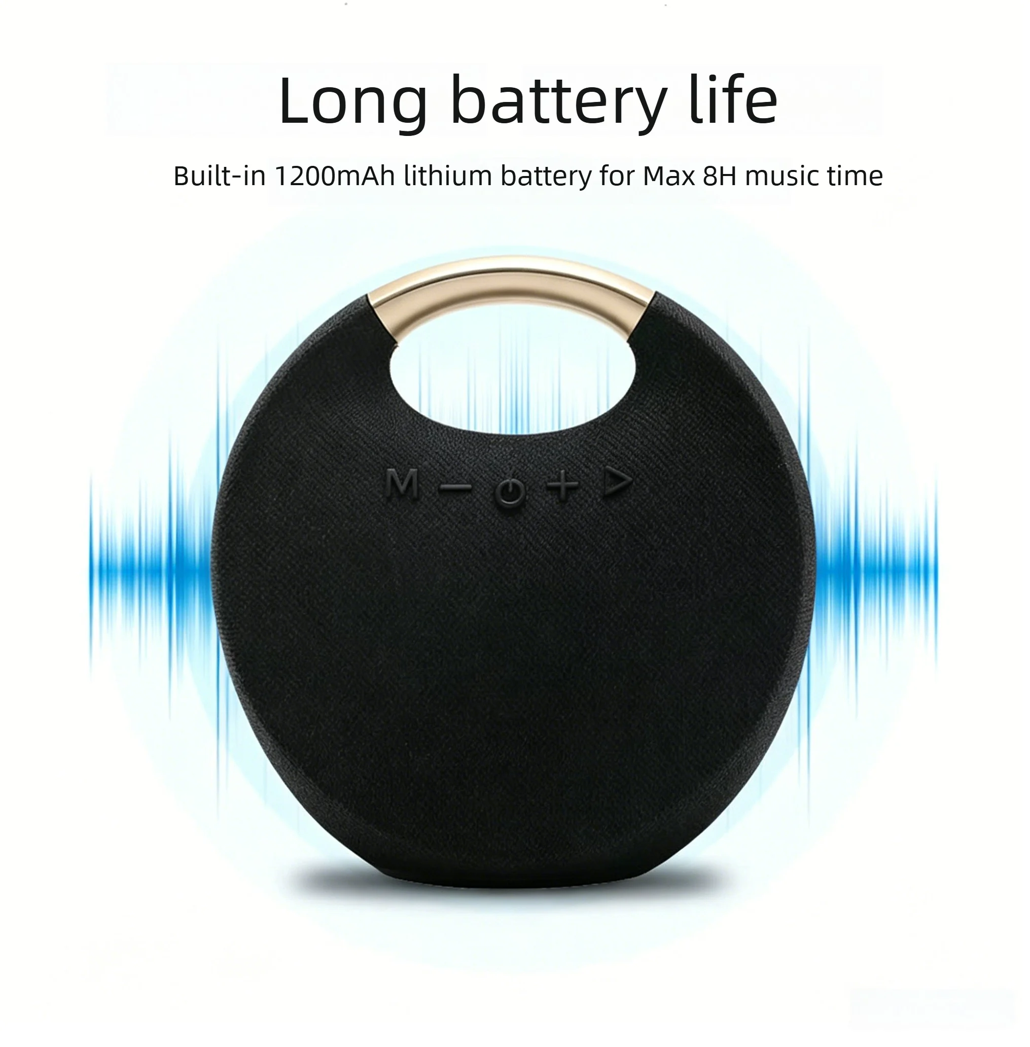 Bluetooth-Lautsprecher Mit Stoffbezug &Amp; Griff – 5 W Bass, Kabellos, Aux, Tf-Karte &Amp; Usb Für Pc, Outdoor, Reisen Und Zuhause Bluetooth-Lautsprecher Mit Stoffbezug &Amp; Griff – 5 W Bass, Kabellos, Aux, Tf-Karte &Amp; Usb Für Pc, Outdoor, Reisen Und Zuhause - Image 4