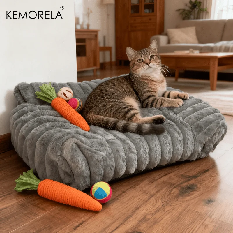 1Pcs Cat Sofa Bed-Soft Polyester Pet Bed With Striped Design, Breathable For All Seasons,Suitable For Small To Medium Cat 1Pcs Cat Sofa Bed-Soft Polyester Pet Bed With Striped Design, Breathable For All Seasons,Suitable For Small To Medium Cat - Image 4