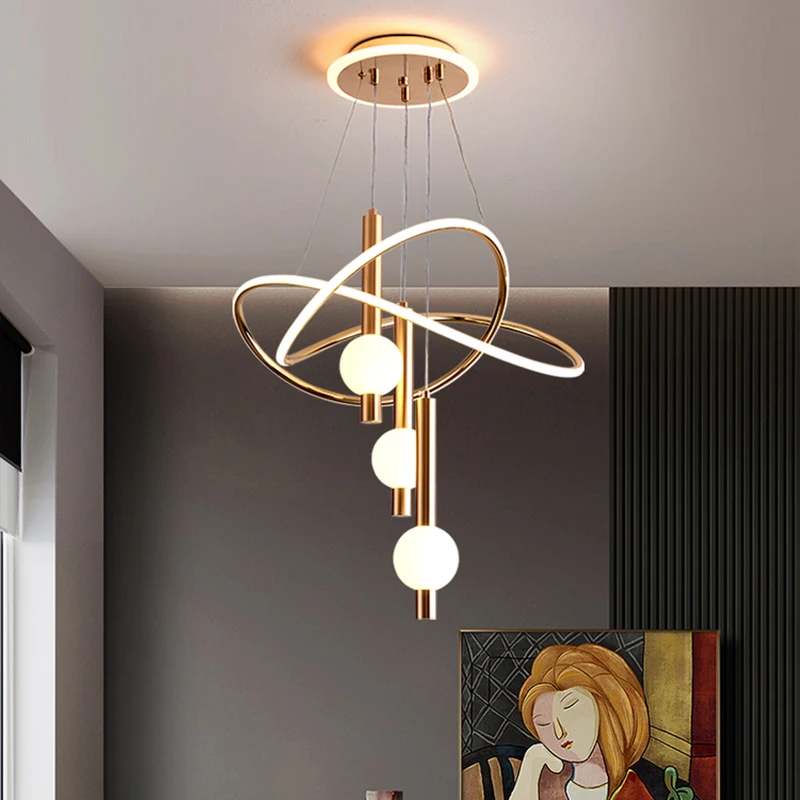 Moderne Led-Pendelleuchte, Kronleuchter Für Esszimmer, Wohnzimmer, Deckenleuchte, 3 Farben, Dimmbar, Innenbeleuchtung, Heimdekoration, Lampe Moderne Led-Pendelleuchte, Kronleuchter Für Esszimmer, Wohnzimmer, Deckenleuchte, 3 Farben, Dimmbar, Innenbeleuchtung, Heimdekoration, Lampe - Image 4