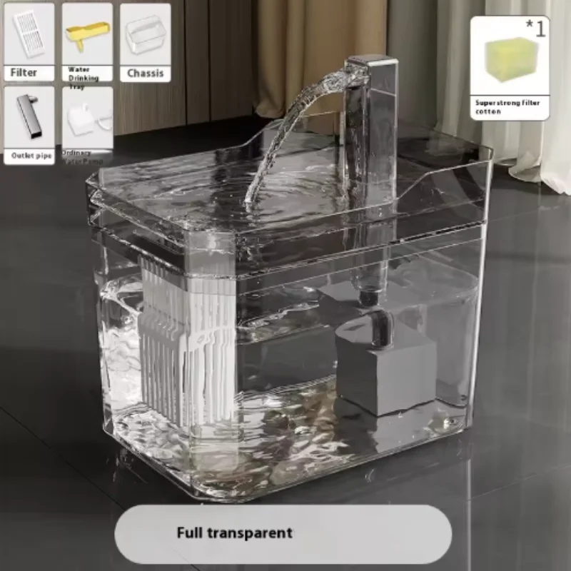 Usb-Katzenwasserbrunnen Mit Automatischem Filter, Transparenter, Trocken Brennender Umlaufspender, Inklusive Pumpe Für Katzen Usb-Katzenwasserbrunnen Mit Automatischem Filter, Transparenter, Trocken Brennender Umlaufspender, Inklusive Pumpe Für Katzen - Image 10