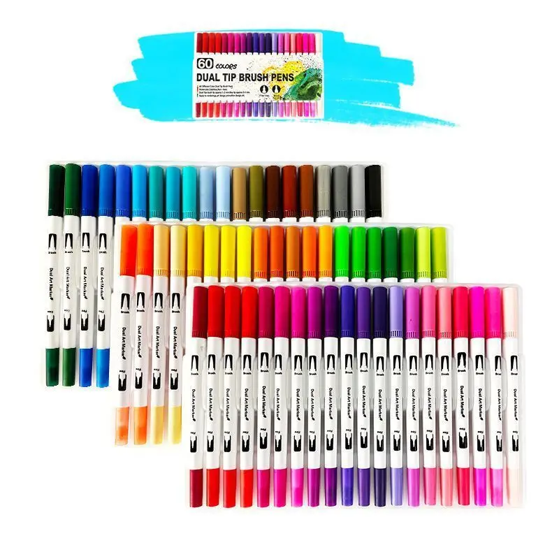 120 Farben Filzstift Zeichnen Aquarell Kunstmarker Stift Doppelseitiger Pinsel Fineliner Farbstift-Set Für Kunst Kalligraphie Malerei 120 Farben Filzstift Zeichnen Aquarell Kunstmarker Stift Doppelseitiger Pinsel Fineliner Farbstift-Set Für Kunst Kalligraphie Malerei - Image 16