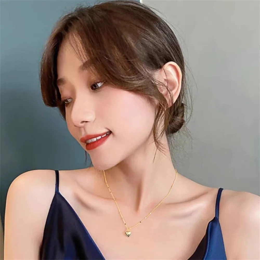 Einfache Liebe Anhänger Schlüsselbein Kette Halskette Trendy Gold Farbe Halsband Für Frauen Mode Schmuck Personalisierte Geschenk Einfache Liebe Anhänger Schlüsselbein Kette Halskette Trendy Gold Farbe Halsband Für Frauen Mode Schmuck Personalisierte Geschenk - Image 4