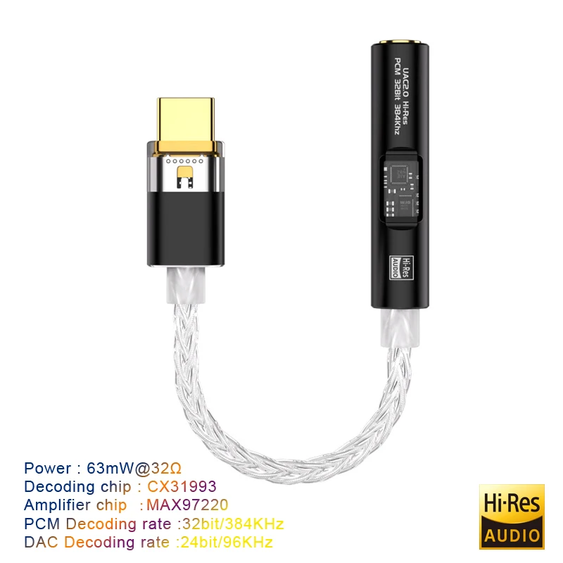 Usb-C Auf 3,5 Mm Klinke Dac – Hifi Kopfhöreradapter Mit Cx31993 Und Pcm 384 Khz Usb-C Auf 3,5 Mm Klinke Dac – Hifi Kopfhöreradapter Mit Cx31993 Und Pcm 384 Khz - Image 7