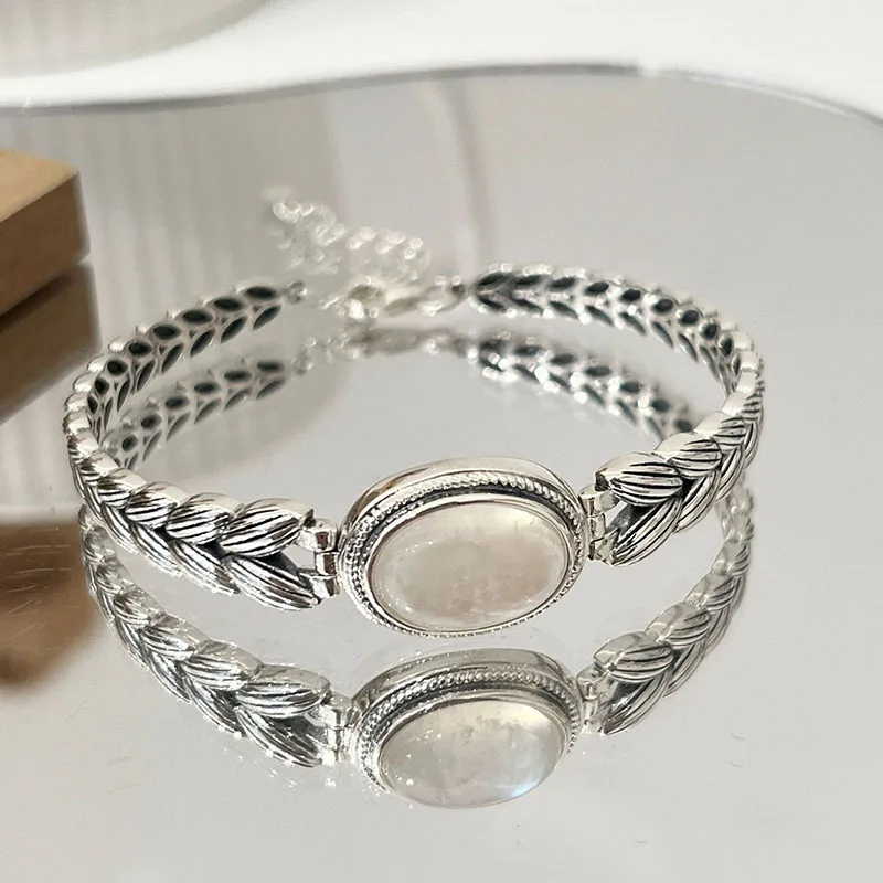 Foxanry Funkelndes Zirkone-Kettenarmband Für Frauen, Paare, Modisch, Kreativ, Hohl, Weizengeometrie, Handgefertigt, Party-Schmuck, Geschenke Foxanry Funkelndes Zirkone-Kettenarmband Für Frauen, Paare, Modisch, Kreativ, Hohl, Weizengeometrie, Handgefertigt, Party-Schmuck, Geschenke - Image 4