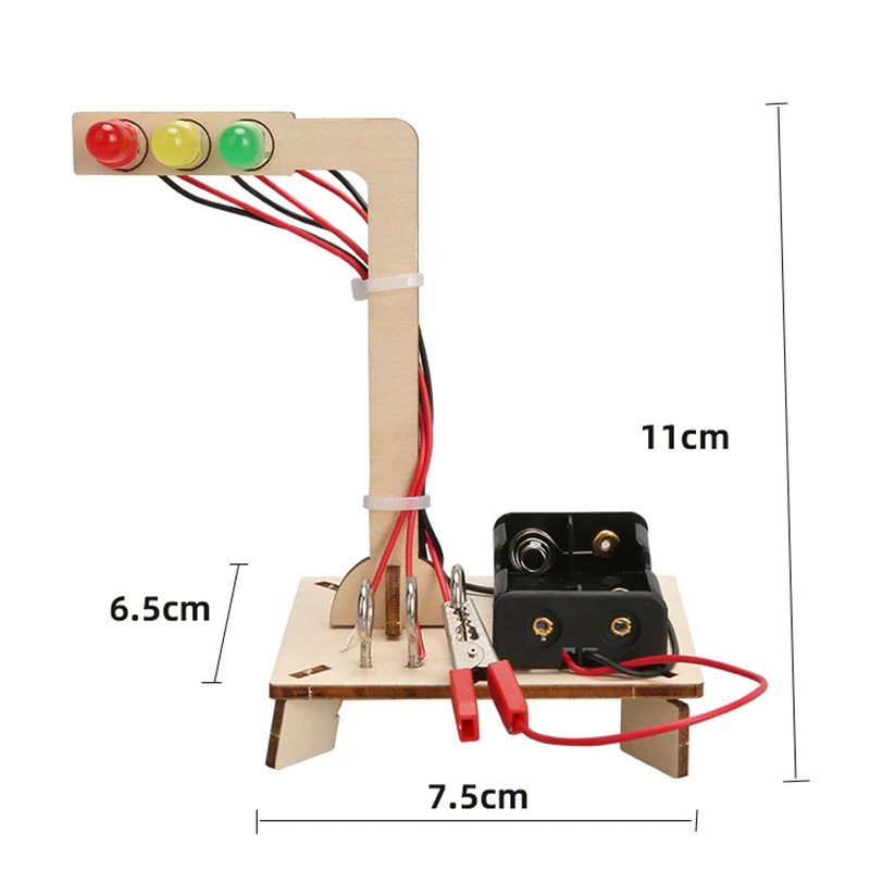 Wooden Traffic Lights Model Kids Science Toy Funny Technology Physics Teaching Aids Kit Learning Educational Toys For Children Wooden Traffic Lights Model Kids Science Toy Funny Technology Physics Teaching Aids Kit Learning Educational Toys For Children - Image 3