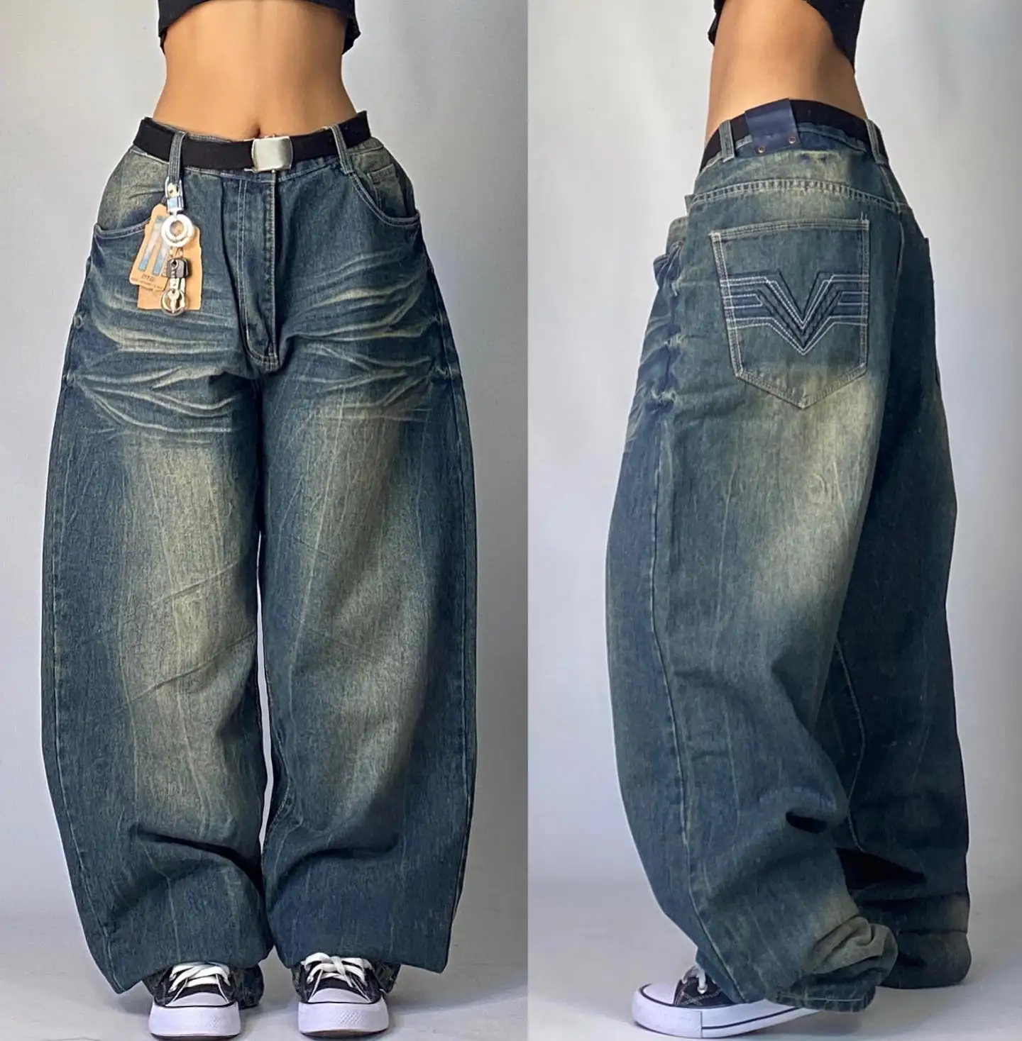 American New Fashion Oversized Pattern Printed Washed Jeans Men Y2K Gothic Rock Popular Casual Joker High Waist Wide Leg Pants American New Fashion Oversized Pattern Printed Washed Jeans Men Y2K Gothic Rock Popular Casual Joker High Waist Wide Leg Pants - Image 14