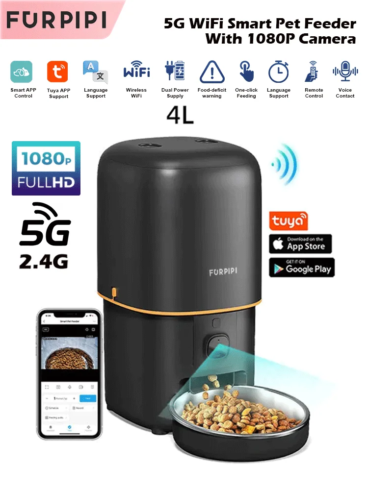 Automatische Katze Feeder Kamera Pet Smart Katze Lebensmittel Kibble Dispenser 2,4G/5Gwifi Tuya App Control Auto Feeder Für Katze Hund Zubehör Automatische Katze Feeder Kamera Pet Smart Katze Lebensmittel Kibble Dispenser 2,4G/5Gwifi Tuya App Control Auto Feeder Für Katze Hund Zubehör