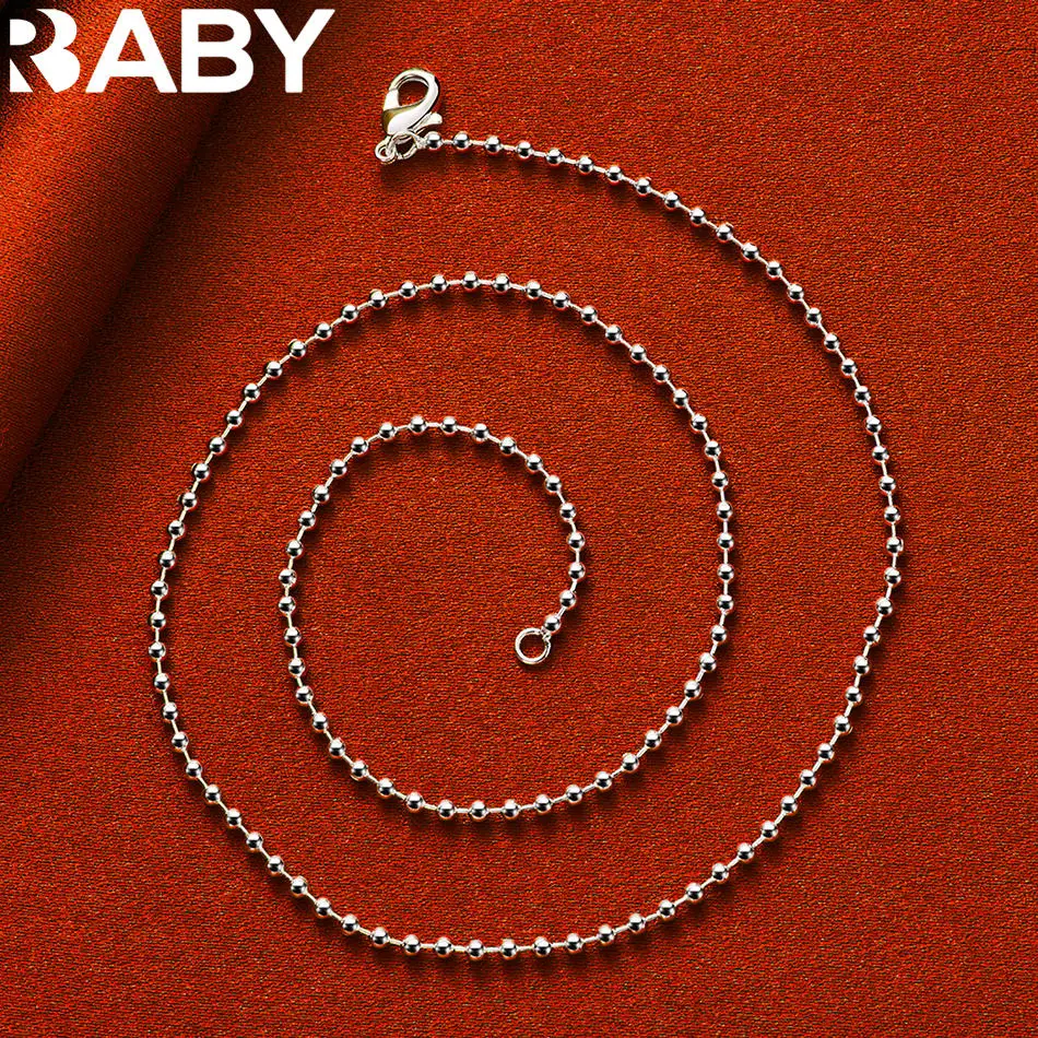 Urbaby 925 Sterling Silver 40-75Cm 2Mm Beads Necklace For Women Anniversary Gift Popular Wild Fashion Romantic Jewelry Urbaby 925 Sterling Silver 40-75Cm 2Mm Beads Necklace For Women Anniversary Gift Popular Wild Fashion Romantic Jewelry - Image 5