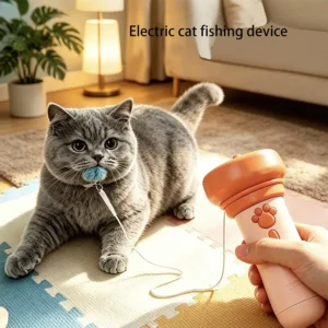 Elektrisches Katzenspielzeug mit Seilwerfer