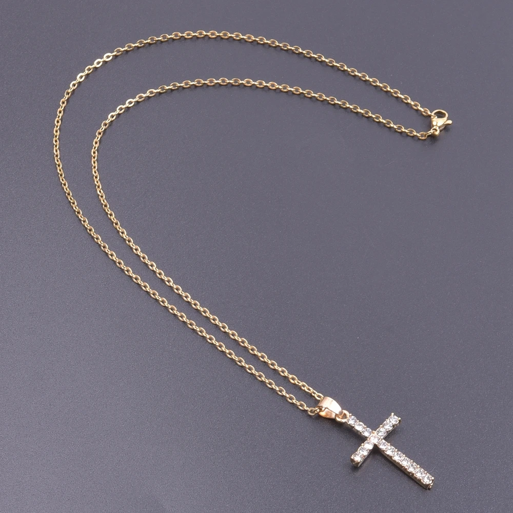 Women Necklace Jewelry Chain Fashion Cross With Rhinestone Pendant Necklace Stainless Steel Choke Ring Women Accessories New Women Necklace Jewelry Chain Fashion Cross With Rhinestone Pendant Necklace Stainless Steel Choke Ring Women Accessories New - Image 7