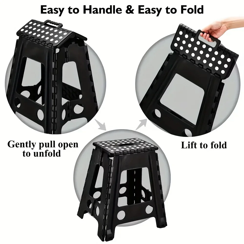 Foldable Plastic Step Stool Anti Slip Portable Heavy Duty Household Foot Stool For Kitchen Garage Camping Library Foldable Plastic Step Stool Anti Slip Portable Heavy Duty Household Foot Stool For Kitchen Garage Camping Library - Image 15