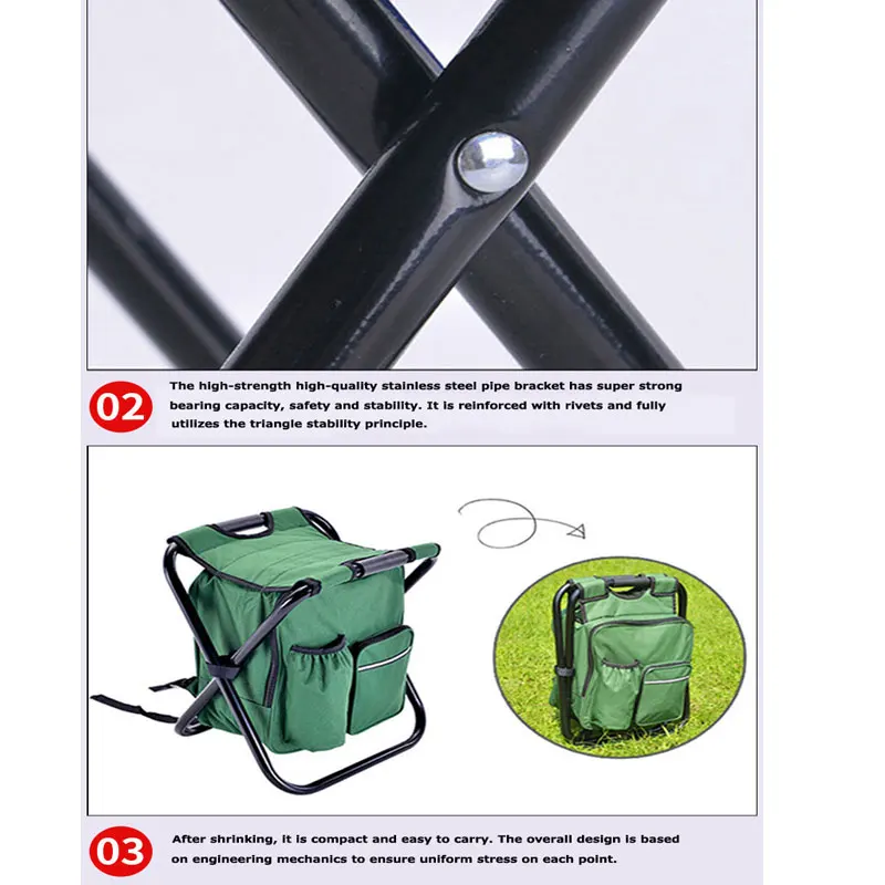 Outdoor Camping, Portable Folding Stool, Thermal Insulation Bag, Lightweight Luggage, Foldable, Multi-Functional Stool Outdoor Camping, Portable Folding Stool, Thermal Insulation Bag, Lightweight Luggage, Foldable, Multi-Functional Stool - Image 5