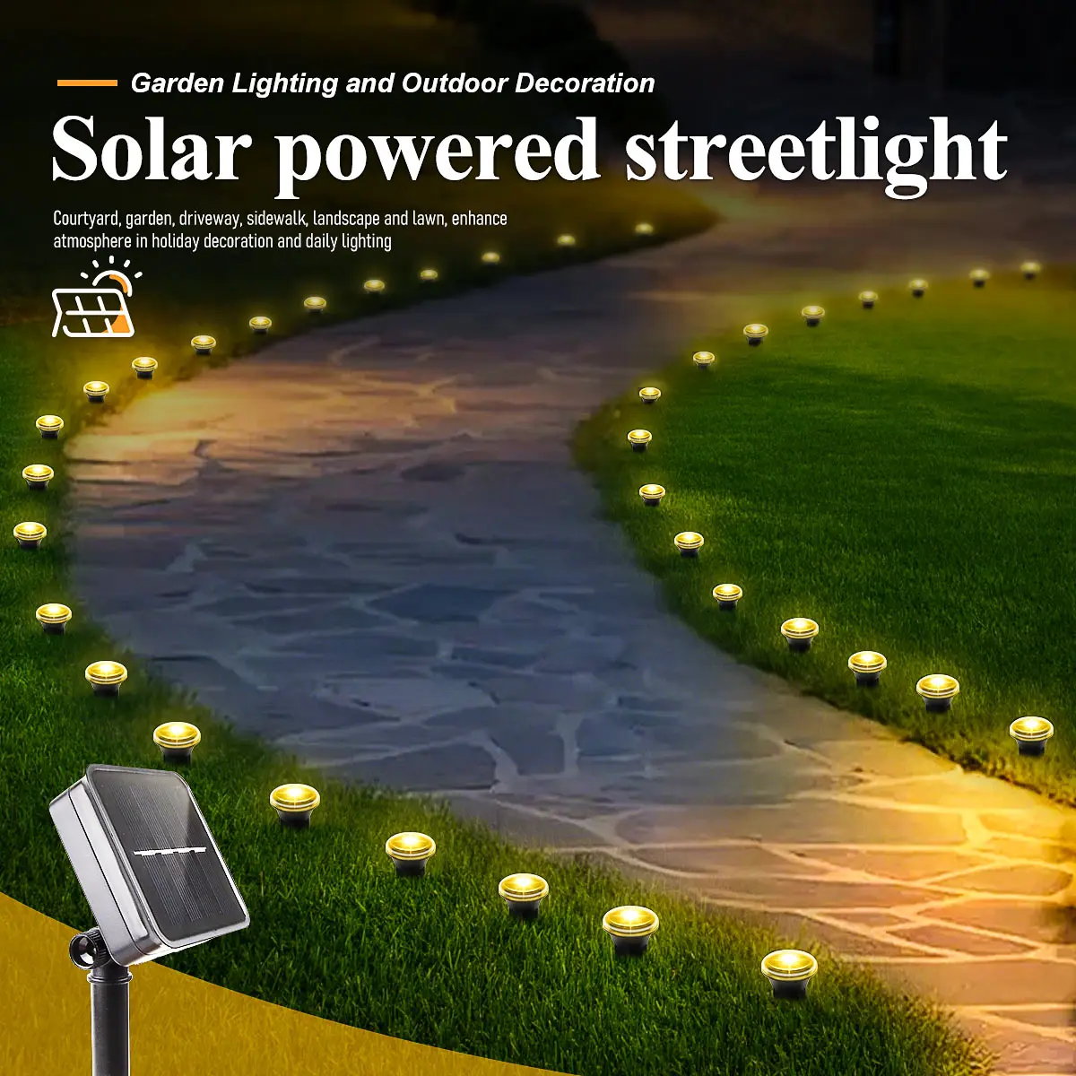 Solar-Led-Garten-Wegeleuchte, 15/30 Leds, 8 Modi, Wasserdichte Rasenlampe Für Den Außenbereich, Für Camping, Hochzeiten, Weihnachten, Urlaub, Beleuchtung Solar-Led-Garten-Wegeleuchte, 15/30 Leds, 8 Modi, Wasserdichte Rasenlampe Für Den Außenbereich, Für Camping, Hochzeiten, Weihnachten, Urlaub, Beleuchtung - Image 6