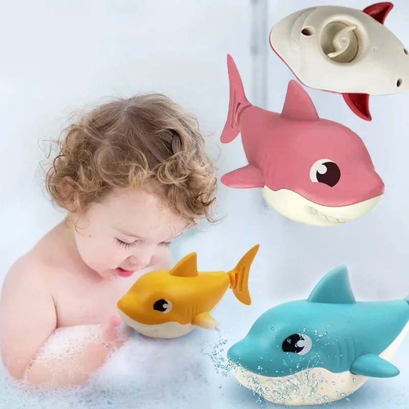 Baby Summer Cartoon Shark Water Play Toy With Wind Up Chain Outdoor Beach Swimming Clockwork Toys Baby Bathroom Toy For Children Baby Summer Cartoon Shark Water Play Toy With Wind Up Chain Outdoor Beach Swimming Clockwork Toys Baby Bathroom Toy For Children - Image 2