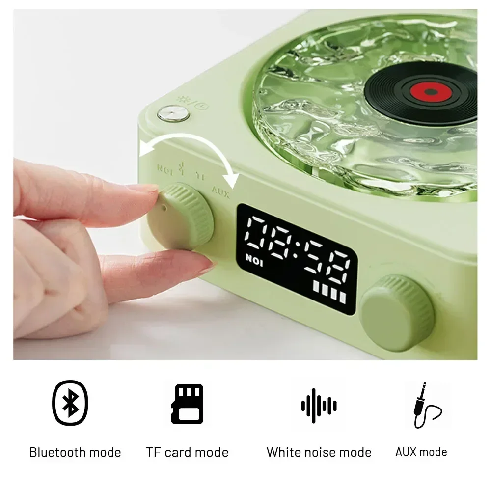 Waves Vinyl-Player Mit Bluetooth-Lautsprecher, Rgb-Licht &Amp; Weißem Rauschen – Retro-Lautsprecher Im Plattenspieler-Stil Als Schlafhilfe Waves Vinyl-Player Mit Bluetooth-Lautsprecher, Rgb-Licht &Amp; Weißem Rauschen – Retro-Lautsprecher Im Plattenspieler-Stil Als Schlafhilfe - Image 6