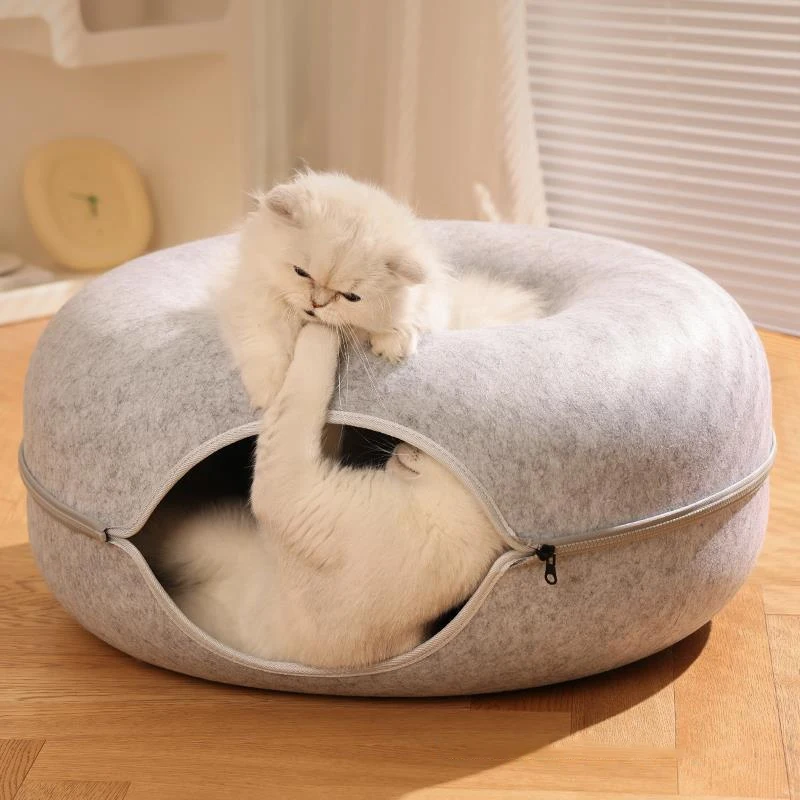 Donut Haustier Katze Tunnel Interaktives Bett Spielzeug Haus Katze Bett Dual-Use-Filz Indoor Katze Haus Kätzchen Sport Ausrüstung Katze Liefert Donut Haustier Katze Tunnel Interaktives Bett Spielzeug Haus Katze Bett Dual-Use-Filz Indoor Katze Haus Kätzchen Sport Ausrüstung Katze Liefert - Image 6