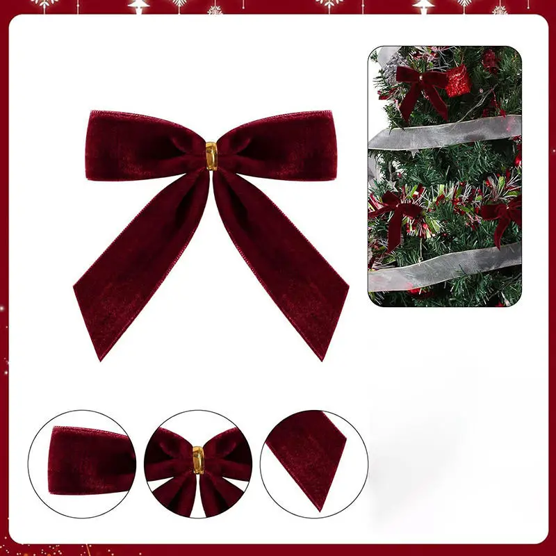 10/20 Stück Samtschleifen Für Weihnachtsbaumdekoration, Kranz, Girlande, Samtschleife Mit Gedrehter Krawatte, Weihnachtssamtschleifen, Weihnachtsfeiertage 10/20 Stück Samtschleifen Für Weihnachtsbaumdekoration, Kranz, Girlande, Samtschleife Mit Gedrehter Krawatte, Weihnachtssamtschleifen, Weihnachtsfeiertage - Image 2