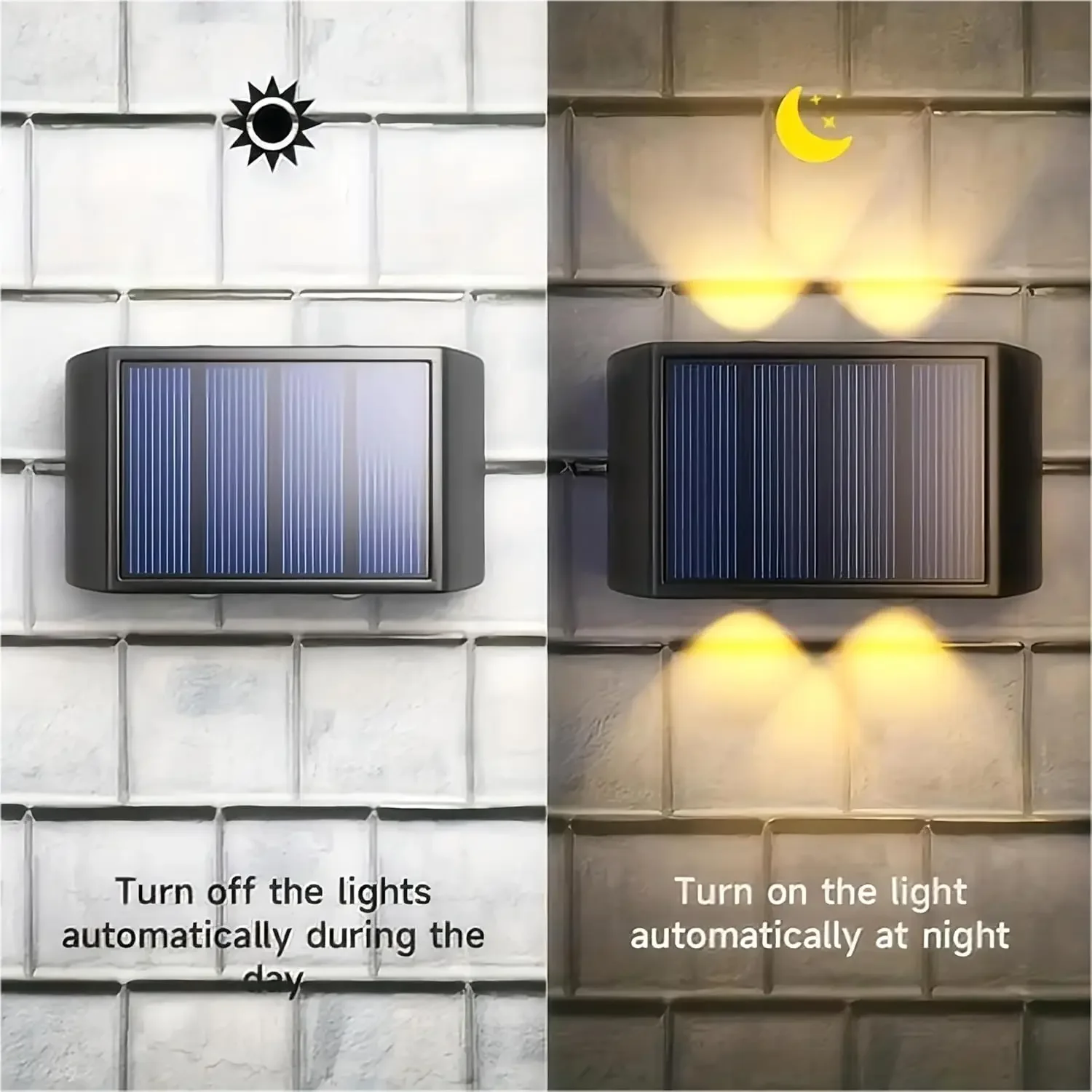 Solar-Led-Leuchte, Wasserdichte Außenwandlampe, Dämmerungssensor-Zaunbeleuchtung Für Garten, Hof, Veranda, Gehweg, Camping Und Heimdekoration Solar-Led-Leuchte, Wasserdichte Außenwandlampe, Dämmerungssensor-Zaunbeleuchtung Für Garten, Hof, Veranda, Gehweg, Camping Und Heimdekoration - Image 4