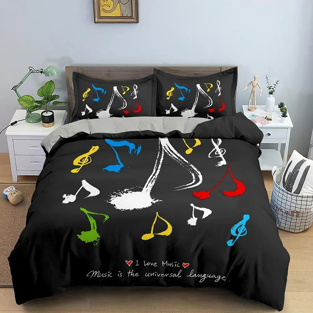 Musik Bettwäsche Set Klavier Tastatur Musik Note Bettbezug Queen Size Bettwäsche Tröster Mikrofaser Gitarre Polyester Bettwäsche Sets Musik Bettwäsche Set Klavier Tastatur Musik Note Bettbezug Queen Size Bettwäsche Tröster Mikrofaser Gitarre Polyester Bettwäsche Sets - Image 8