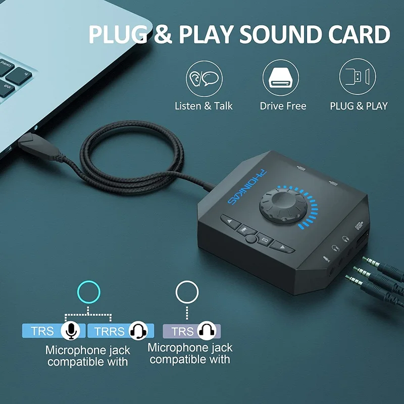 Externe Usb-Soundkarte Mit 3,5-Mm-Anschluss Für Pc, Laptop &Amp; Desktop – Audio-Adapter Für Windows Externe Usb-Soundkarte Mit 3,5-Mm-Anschluss Für Pc, Laptop &Amp; Desktop – Audio-Adapter Für Windows - Image 2