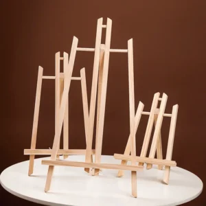 Holzstaffelei zum Malen, 20 cm, 24 cm, 30 cm, 40 cm, 50 cm Höhe, zusammenklappbare Desktop-Display-Dreieckshalterung, Künstlerbedarf, 1 Stück HJ-02