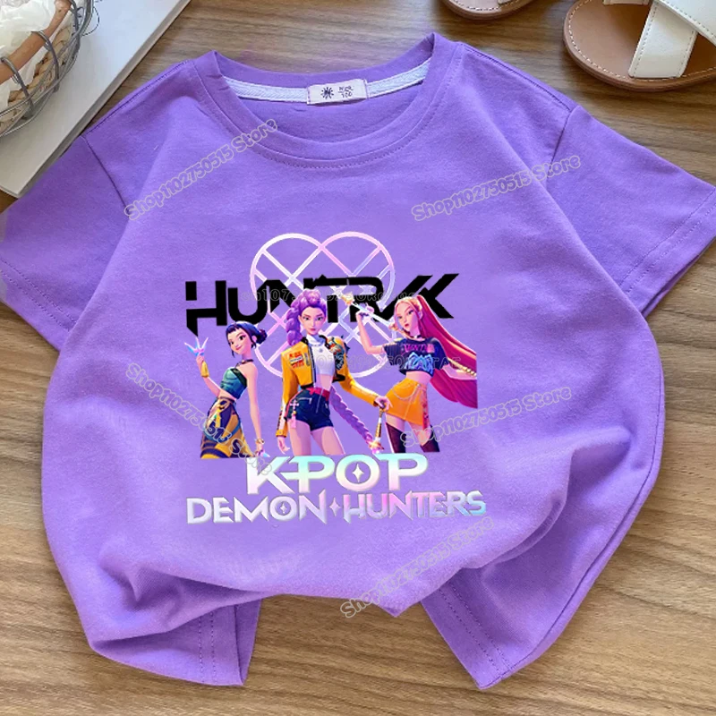 Summre Girl Kpop Demon Hunters Kleidung Rumi Mira Zoey Kurzarm-T-Shirt Für Kinder, Sommer, Lässige Oberteile, Cartoon-T-Shirt Aus Baumwolle Für Kleinkinder Summre Girl Kpop Demon Hunters Kleidung Rumi Mira Zoey Kurzarm-T-Shirt Für Kinder, Sommer, Lässige Oberteile, Cartoon-T-Shirt Aus Baumwolle Für Kleinkinder - Image 13