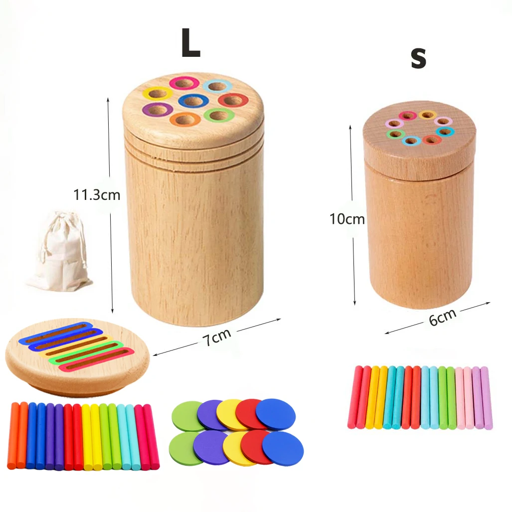 Montessori Wooden Toys Color Sorting Fine Motor Toys Shape Matching Sensory Toys Early Educational Puzzle Toys For Toddlers Montessori Wooden Toys Color Sorting Fine Motor Toys Shape Matching Sensory Toys Early Educational Puzzle Toys For Toddlers - Image 2