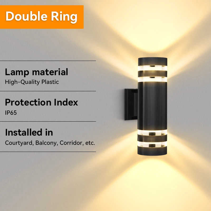 Led-Außenwandleuchten, E27, Nach Oben Und Unten, Außenwandleuchte, Ip65, Wasserdichte Led-Wandleuchte Für Veranda, Haustür, Garten, Wandleuchte Led-Außenwandleuchten, E27, Nach Oben Und Unten, Außenwandleuchte, Ip65, Wasserdichte Led-Wandleuchte Für Veranda, Haustür, Garten, Wandleuchte - Image 8