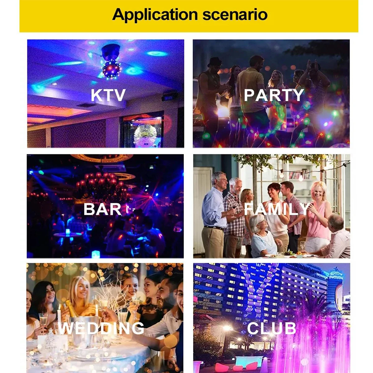 E27 Rgb Bühnenlicht – Rotierende Led Projektorlampe Für Partys E27 Rgb Bühnenlicht – Rotierende Led Projektorlampe Für Partys - Image 6