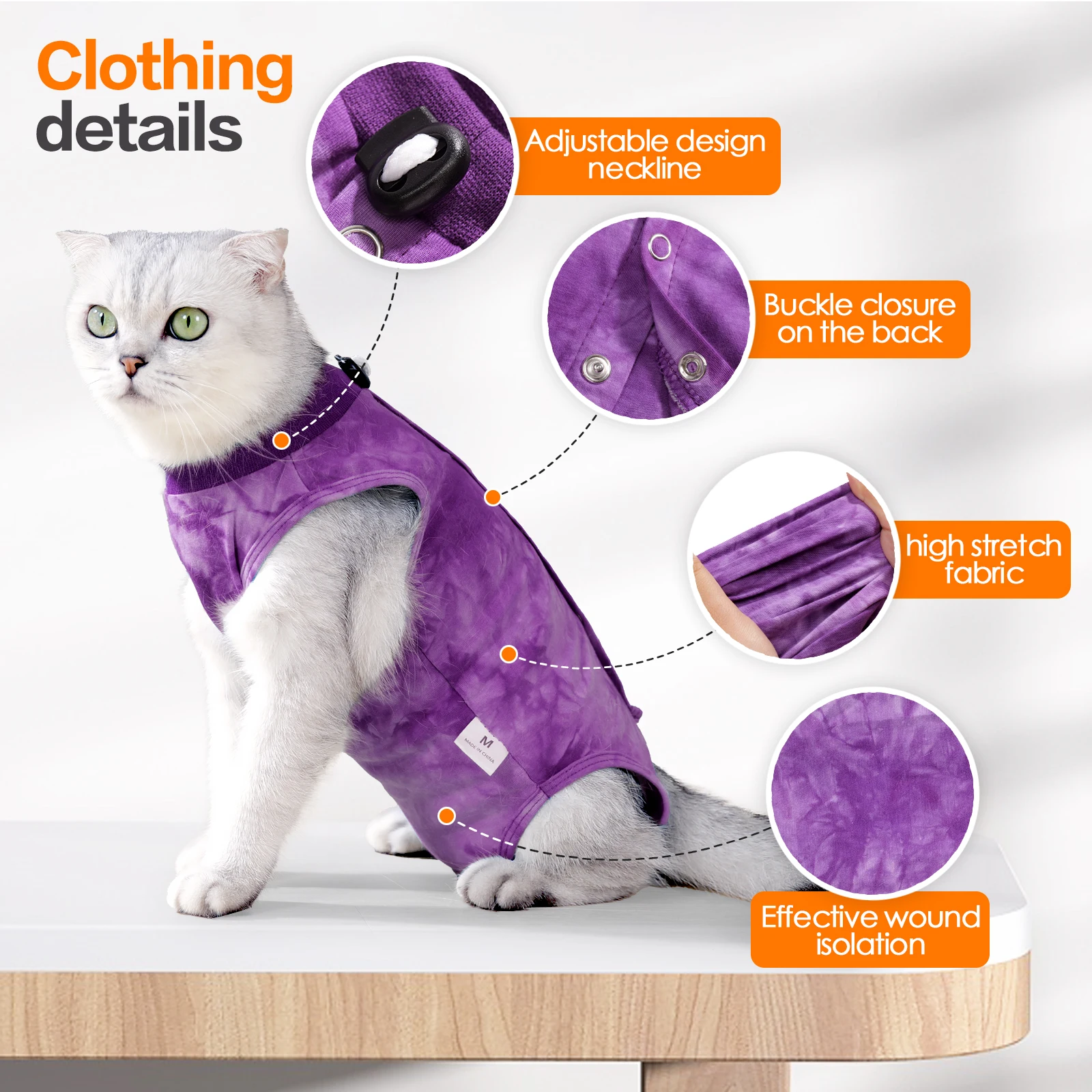 Katzen Sterilisation Weste Für Kleine Mittelgroße Katzen Anti-Leck-Chirurgie Erholungs Anzug Welpen Kätzchen Outfits Katzen Bedarf Katzen Sterilisation Weste Für Kleine Mittelgroße Katzen Anti-Leck-Chirurgie Erholungs Anzug Welpen Kätzchen Outfits Katzen Bedarf - Image 2
