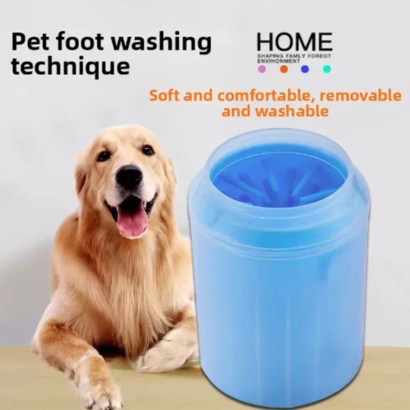 Portable Pet Paw Cleaner Soft Silicone Foot Washer With Cleaning Brush Dog Towel Bucket - Efficient Pet Cleaning Supplies Portable Pet Paw Cleaner Soft Silicone Foot Washer With Cleaning Brush Dog Towel Bucket - Efficient Pet Cleaning Supplies - Image 2