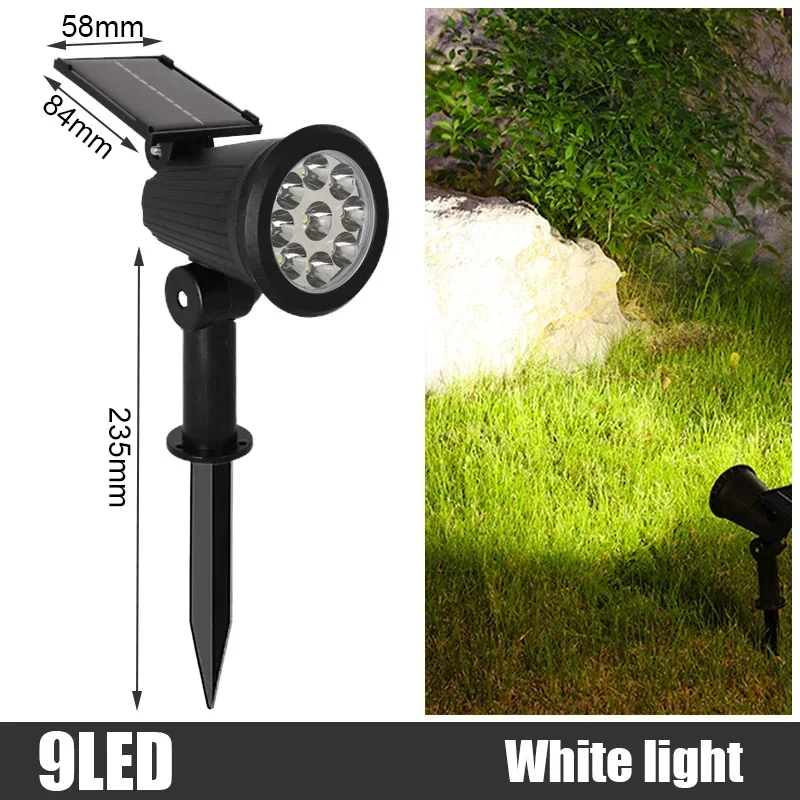 9-Led Solar-Landschaftsstrahler Rgb – Ip65 Wasserdichte Außenbeleuchtung Mit Einstellbarer Helligkeit Für Garten, Hof Und Palmen 9-Led Solar-Landschaftsstrahler Rgb – Ip65 Wasserdichte Außenbeleuchtung Mit Einstellbarer Helligkeit Für Garten, Hof Und Palmen - Image 8