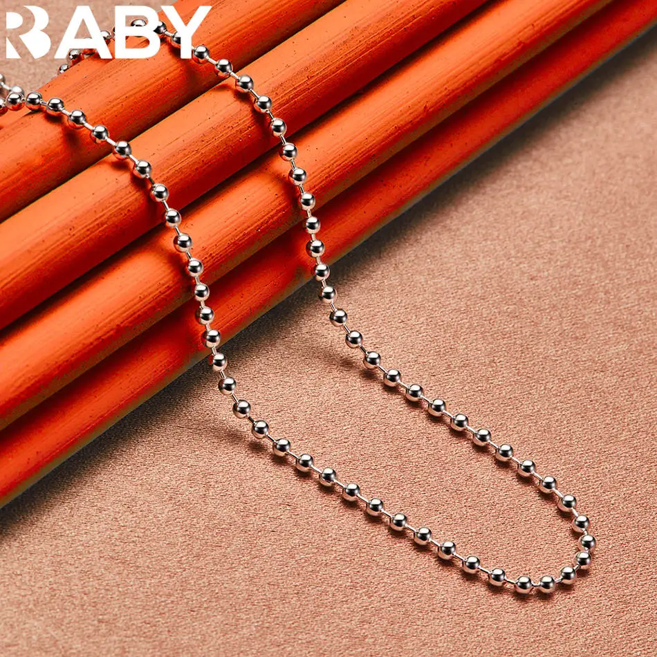 Urbaby 925 Sterling Silver 40-75Cm 2Mm Beads Necklace For Women Anniversary Gift Popular Wild Fashion Romantic Jewelry Urbaby 925 Sterling Silver 40-75Cm 2Mm Beads Necklace For Women Anniversary Gift Popular Wild Fashion Romantic Jewelry - Image 4