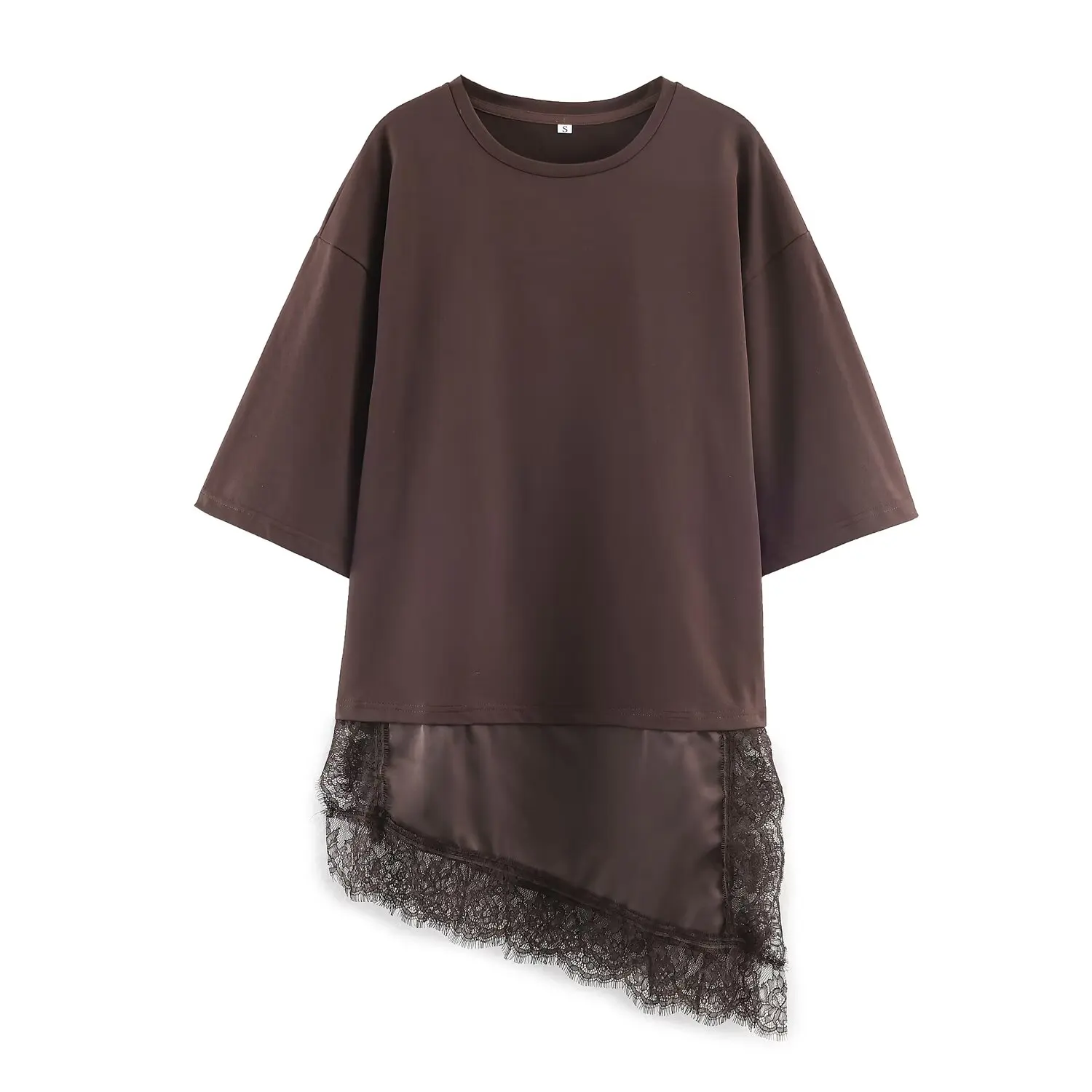 Willshela Frauen Fashion Solid Spitze Patchwork Asymmetrische Hemd Vintage Oansatz Halbarm Weibliche Chic Dame Bluse Willshela Frauen Fashion Solid Spitze Patchwork Asymmetrische Hemd Vintage Oansatz Halbarm Weibliche Chic Dame Bluse - Image 7