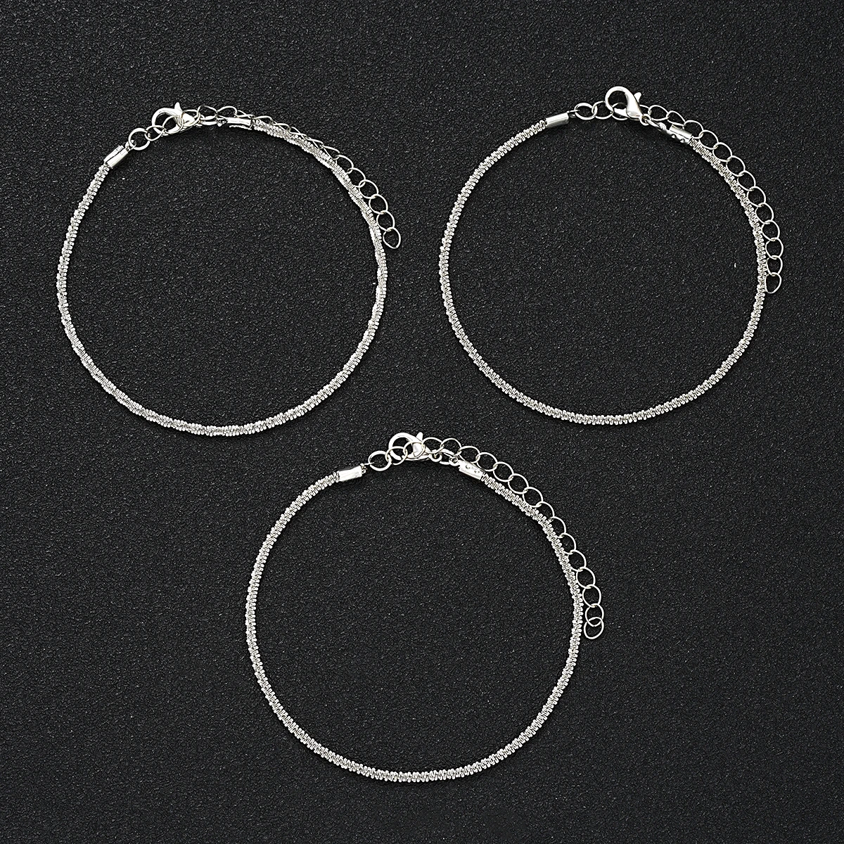 3-Teiliges Fußkettchen-Set Mit Funkelnder Kette Für Damen, Zirkon-Herz, Mehrschichtiges Kupfer-Armband Am Bein Und Fuß, Trendiger Sommer-Strand-Schmuck, Geschenk 3-Teiliges Fußkettchen-Set Mit Funkelnder Kette Für Damen, Zirkon-Herz, Mehrschichtiges Kupfer-Armband Am Bein Und Fuß, Trendiger Sommer-Strand-Schmuck, Geschenk - Image 6