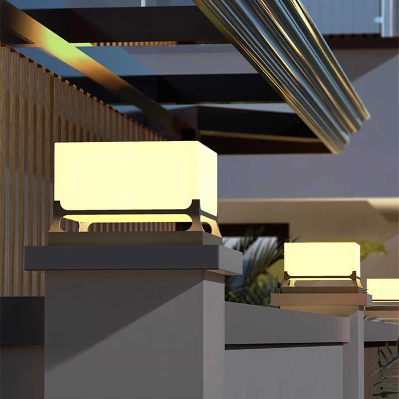 Moderne Solar-Außendekorationen, Wasserdicht, Türpfosten, Atmosphärenlicht, Hof, Terrasse, Weg, Innenhof, Quadratische Wandsäulenleuchte Moderne Solar-Außendekorationen, Wasserdicht, Türpfosten, Atmosphärenlicht, Hof, Terrasse, Weg, Innenhof, Quadratische Wandsäulenleuchte - Image 4