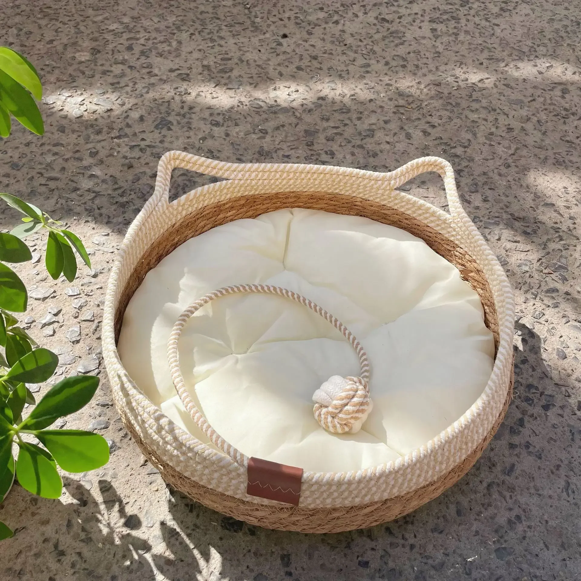 Weinstock Gewebtes Katzen Bett Haustier Bett Allwetter Bequemer Schlaf 35/40Cm Katzen Bett Kreisförmiges Katzen Haus Welpen Bett Nach Hause Haustier Bedarf Weinstock Gewebtes Katzen Bett Haustier Bett Allwetter Bequemer Schlaf 35/40Cm Katzen Bett Kreisförmiges Katzen Haus Welpen Bett Nach Hause Haustier Bedarf - Image 2