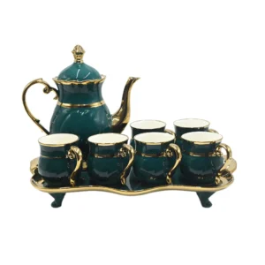8-teiliges/Set, 6-teiliges/Set, 1-teiliges/Set Keramik-Geschirrset im Ins-Stil, geeignet für Familientreffen. Luxuriöses Englisches Gold-Grüntee-Tassenset
