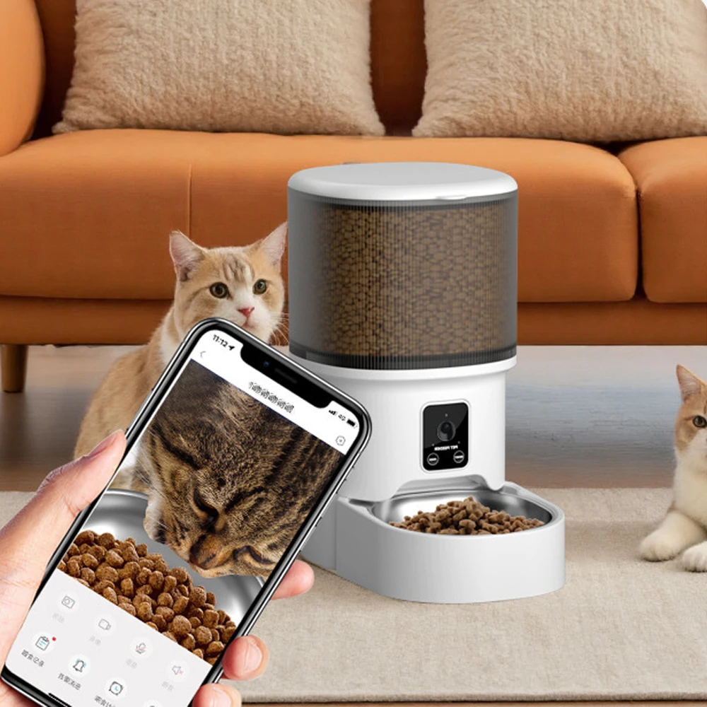 Automatic Cat Feeder With Camera, Video Pet Feeder, 2.4G Cat Food Dispenser, Automatic Dog Feeder Automatic Cat Feeder With Camera, Video Pet Feeder, 2.4G Cat Food Dispenser, Automatic Dog Feeder - Image 2