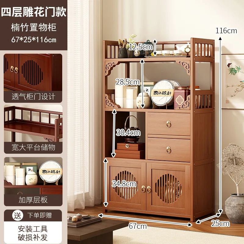 Multifunctional Furniture With Drawers &Amp; Shelves, Kitchen Cupboard, Living Room Storage Organizer, Tea Table Cabinet Multifunctional Furniture With Drawers &Amp; Shelves, Kitchen Cupboard, Living Room Storage Organizer, Tea Table Cabinet - Image 8