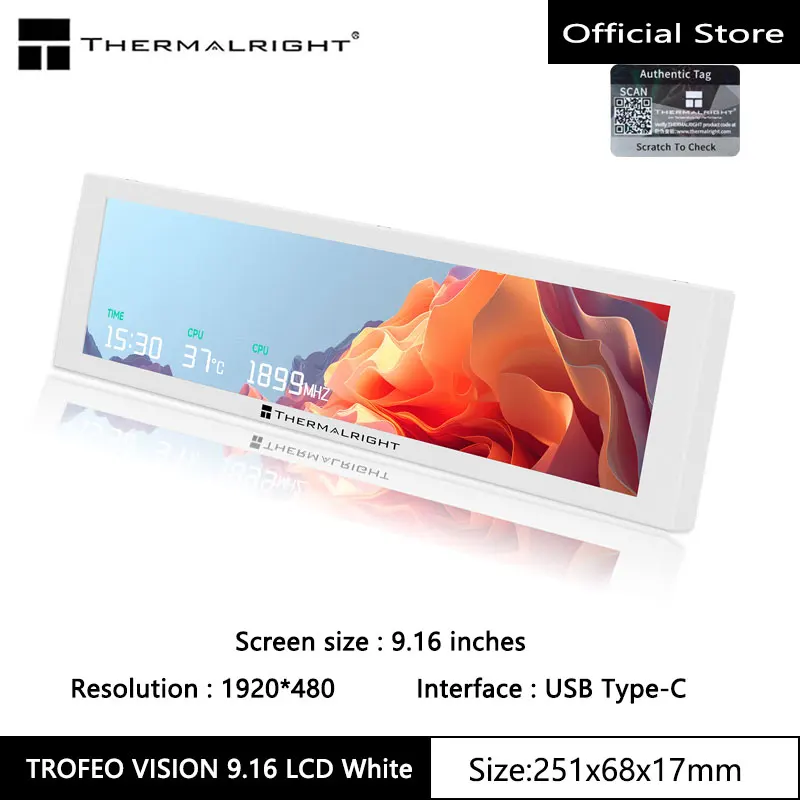 Thermalright Trofeo Vision Lcd-Display 9,16 Zoll – Ips-Vollfarbbildschirm Mit 1920 × 480 Auflösung, Magnetbefestigung &Amp; Usb-C Thermalright Trofeo Vision Lcd-Display 9,16 Zoll – Ips-Vollfarbbildschirm Mit 1920 × 480 Auflösung, Magnetbefestigung &Amp; Usb-C - Image 11